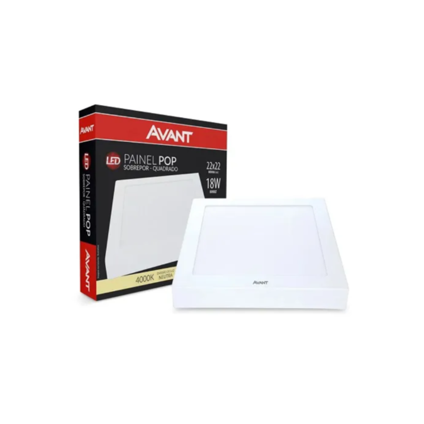 Painel Led Sobrepor Luz 4000K Neutra 25W 28x28cm Bivolt - Avant